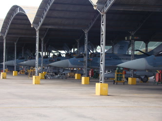 Caças Mirage estacionados na Base Aérea de Anápolis