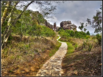 Vila Velha: arenito avermelhado e eroded Formações rochosas de arenito no Parque Estadual de Vila Velha