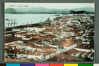 Centro Histórico de Santos com casarões e jardins