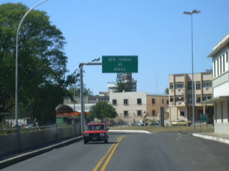 Vista da fronteira Brasil-Argentina em Uruguaiana